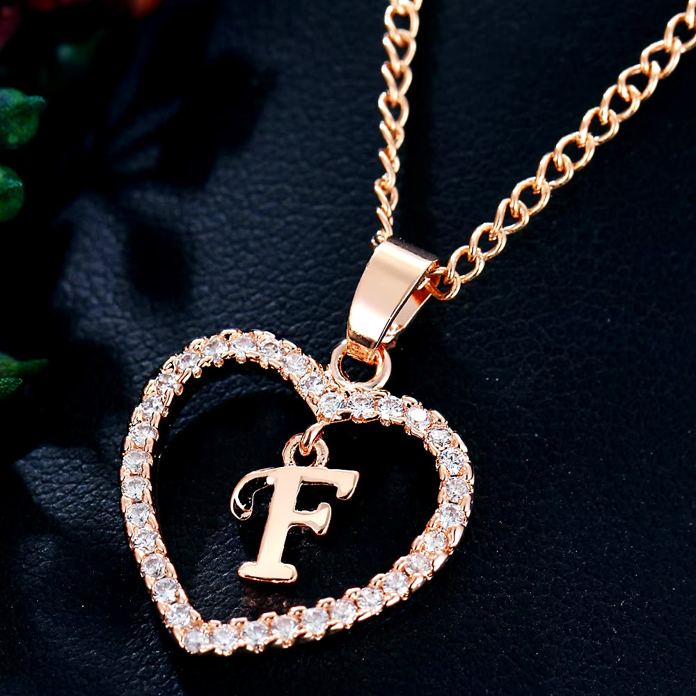 Letter Necklace 26 Letter Zircon Love Necklace Jewelry Love Pendant