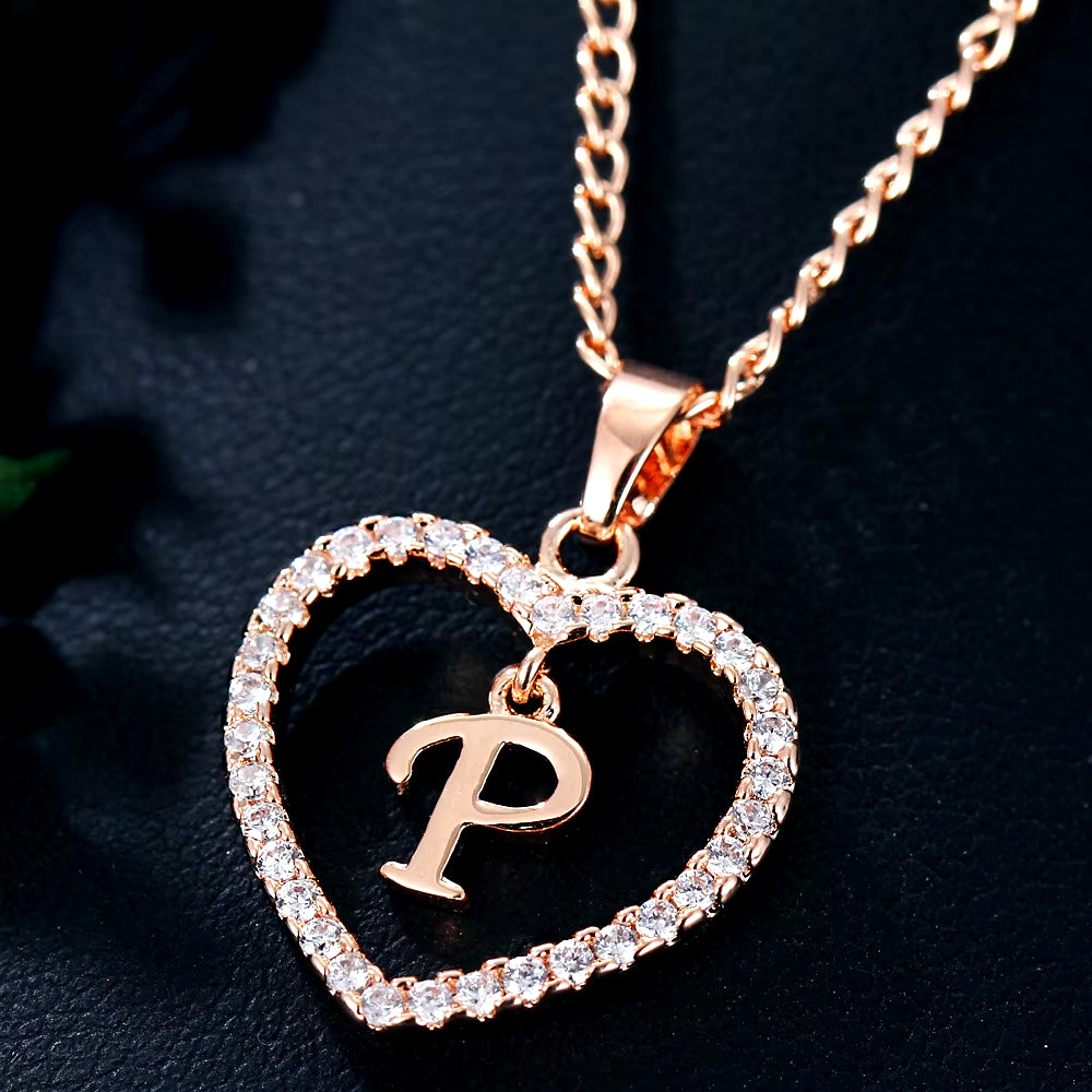 Letter Necklace 26 Letter Zircon Love Necklace Jewelry Love Pendant