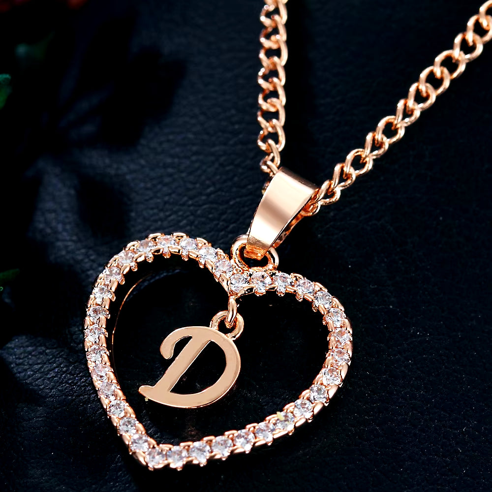 Letter Necklace 26 Letter Zircon Love Necklace Jewelry Love Pendant