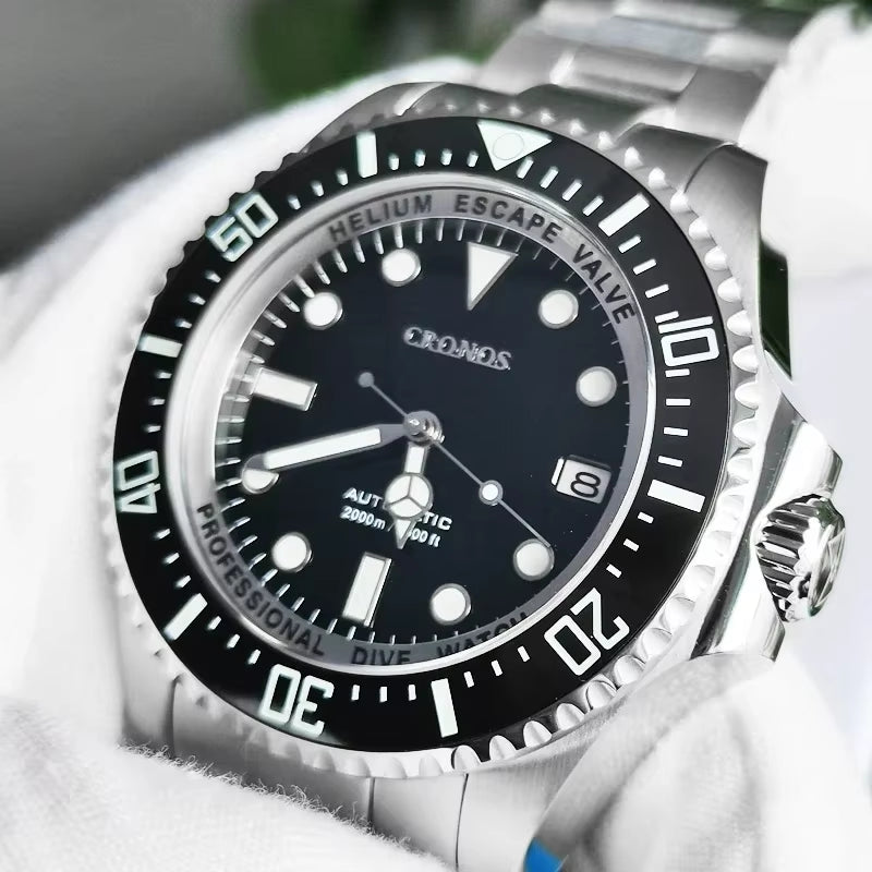 Cronos 2000M Diving Watch L6009M Swiss BGW-9 Luminous Stainless Steel NH35 Automatic Mechanical Professional Diver Wristwatch