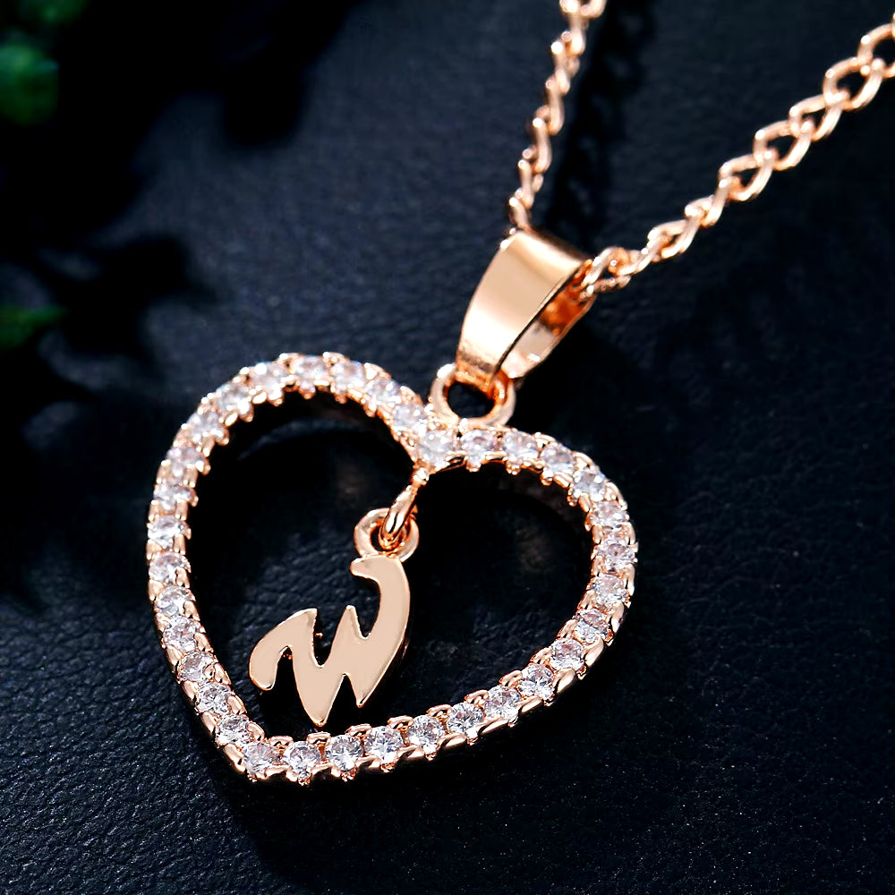 Letter Necklace 26 Letter Zircon Love Necklace Jewelry Love Pendant